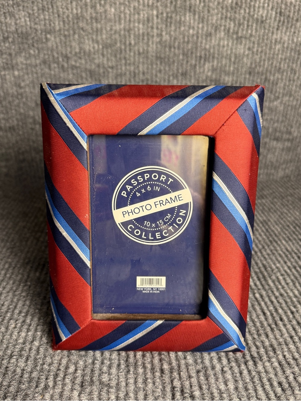 Preppy Regimental Stripe Silk Tie Photo Frame 4x6 Accent Decor
